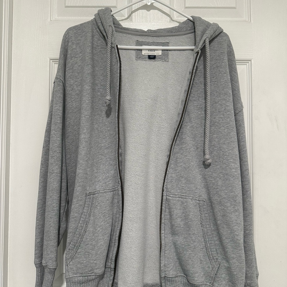 American Eagle Outfitters Gray Zip Up Sweater